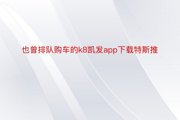 也曾排队购车的k8凯发app下载特斯推