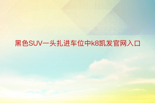 黑色SUV一头扎进车位中k8凯发官网入口